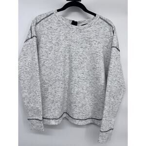 Banana Republic Women's M Gray Black Knit Pullover Sweater Crew Neck Zipper